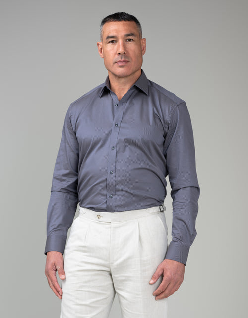 London Indigo & Gold Microdesign Shirt