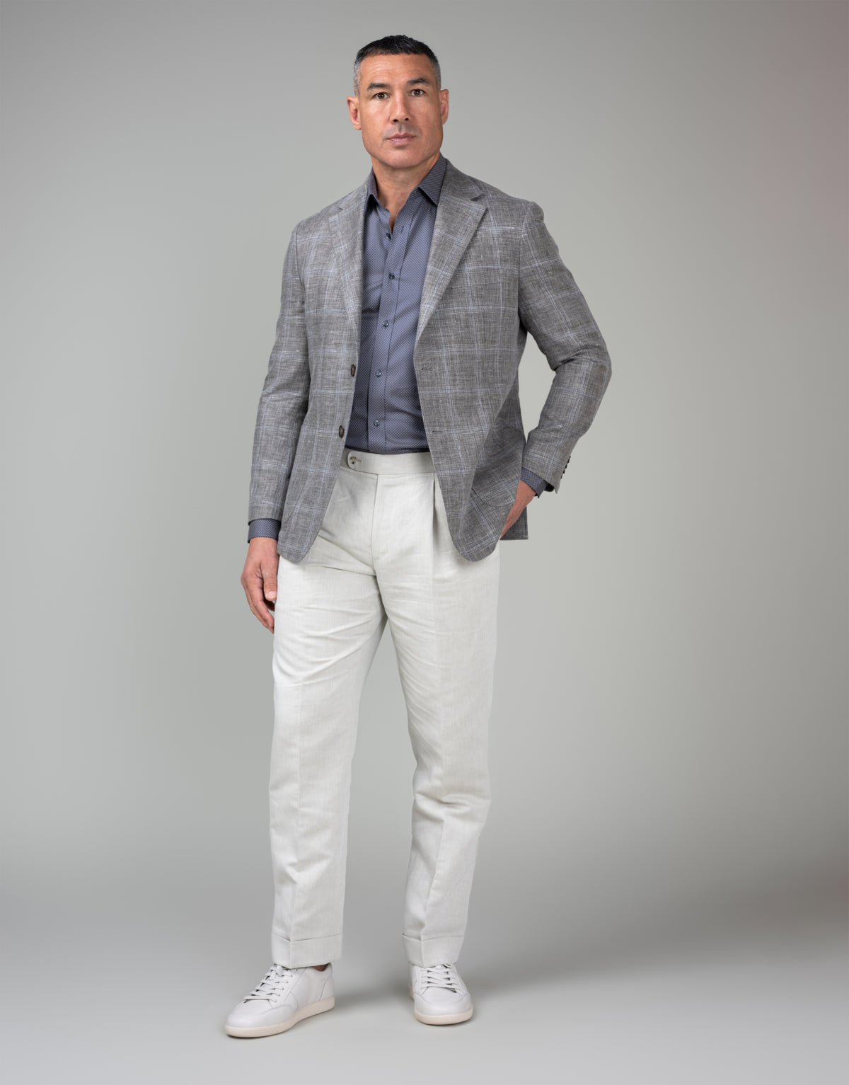 Crete Beige Linen-Cotton Trouser
