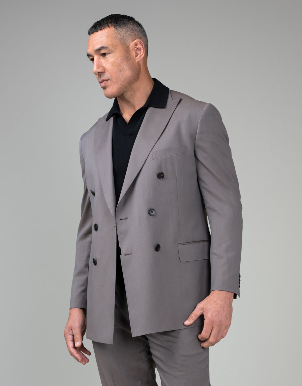 Doppio Brown Solaro Double Breasted Jacket