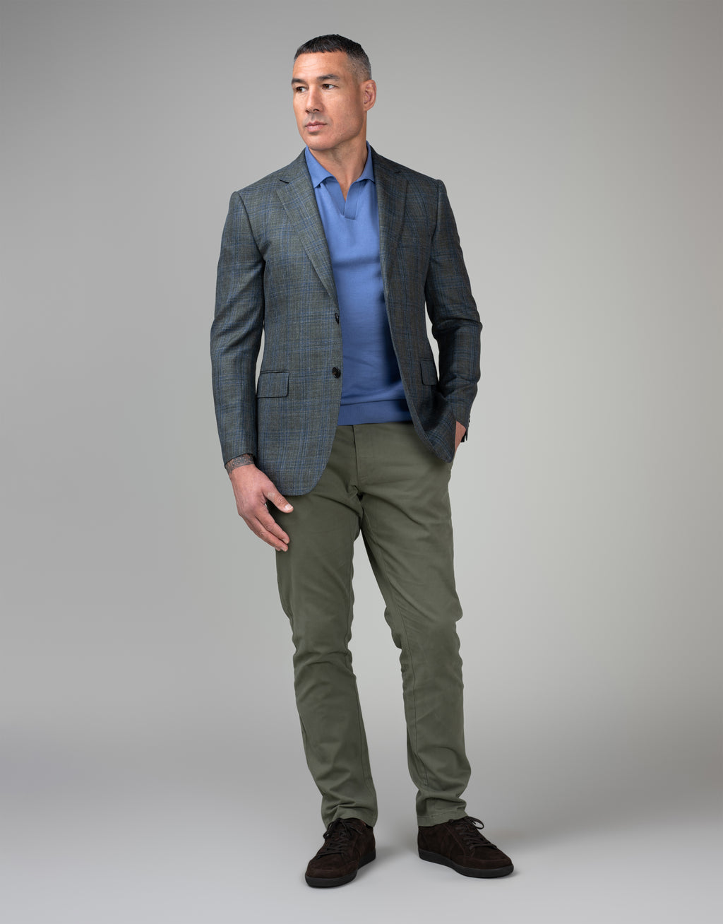 Amalfi China Blue Knitted Polo