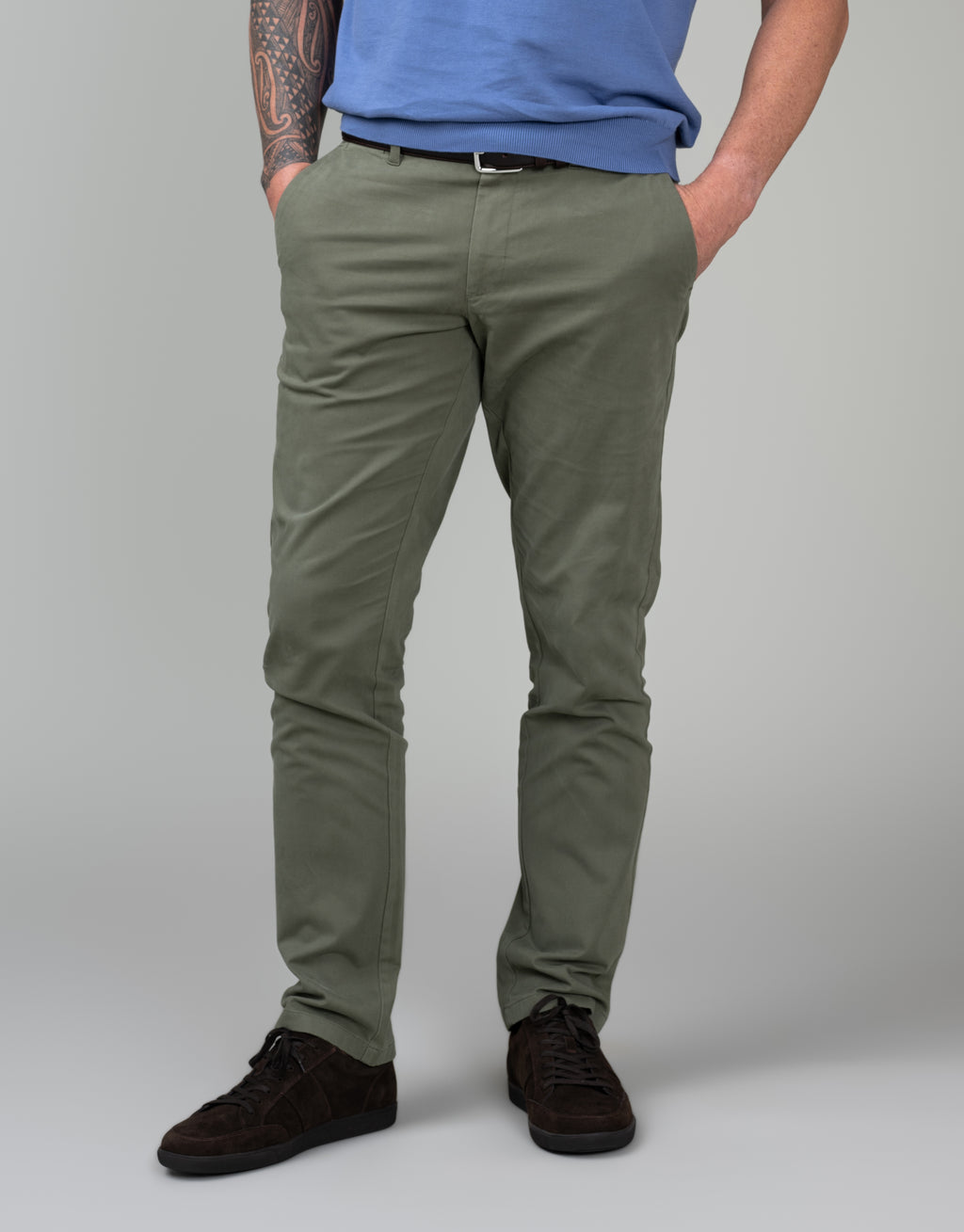 Tyler Sage Green Textured Chinos