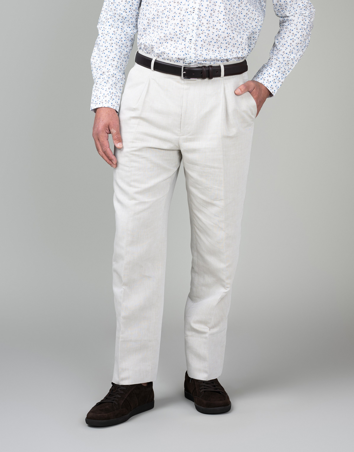 Crete Beige Linen-Cotton Trouser