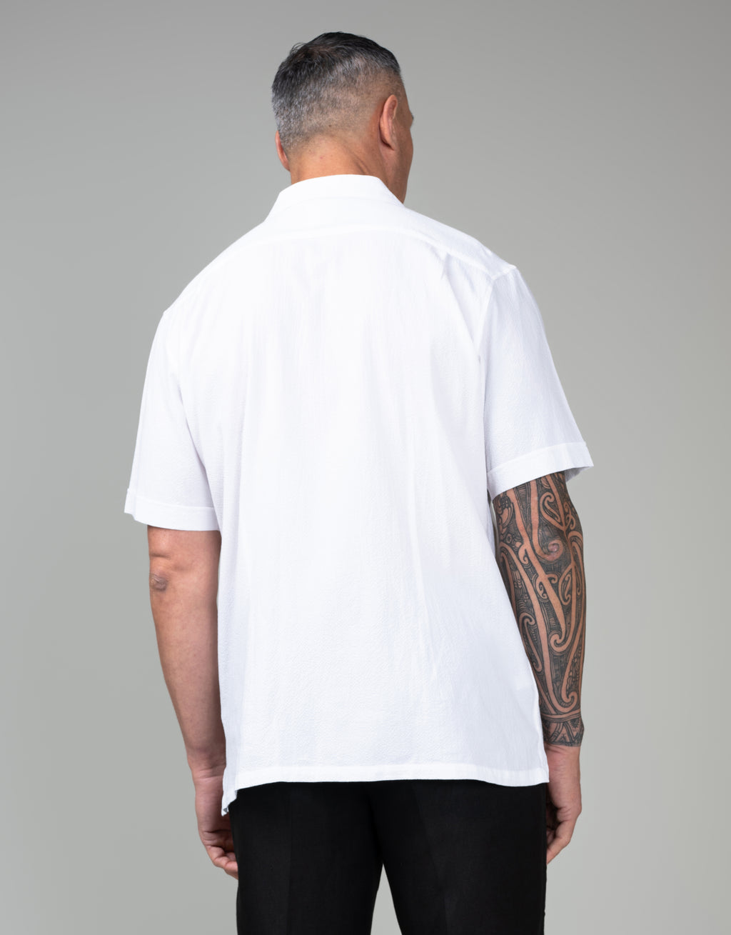 Hahei White Seersucker Short Sleeve Shirt