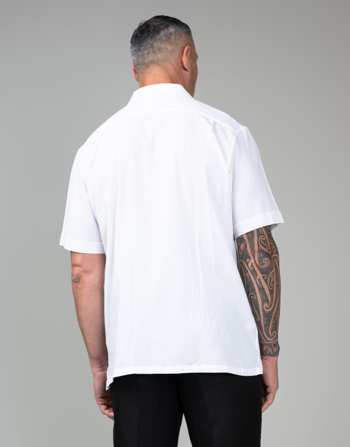 Hahei White Seersucker Short Sleeve Shirt