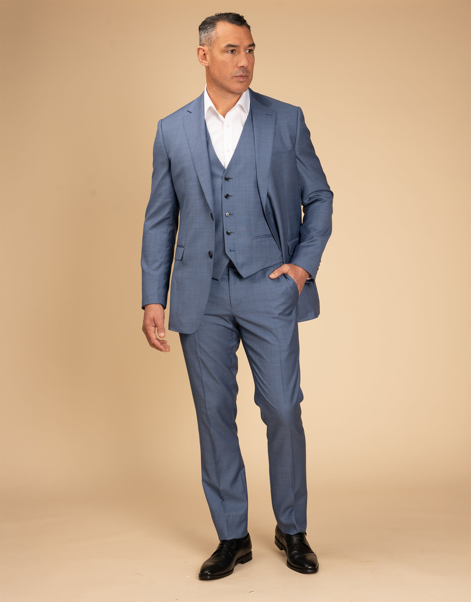 Hire Lautner Pale Blue Sharkskin Suit Trouser