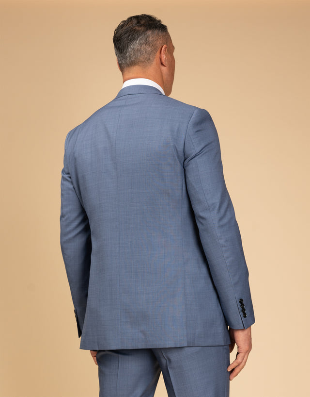 Taylor Pale Blue Sharkskin Suit Jacket
