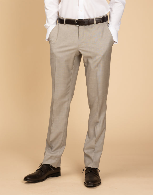 Lautner Beige Sharkskin Trouser