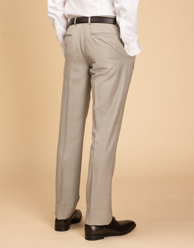 Lautner Beige Sharkskin Trouser