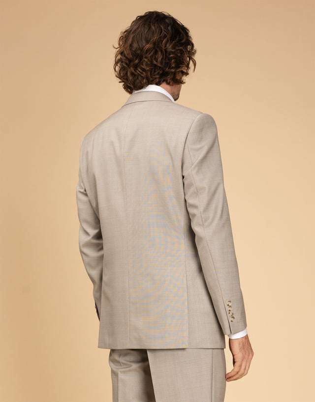 Taylor Beige Sharkskin Suit Jacket
