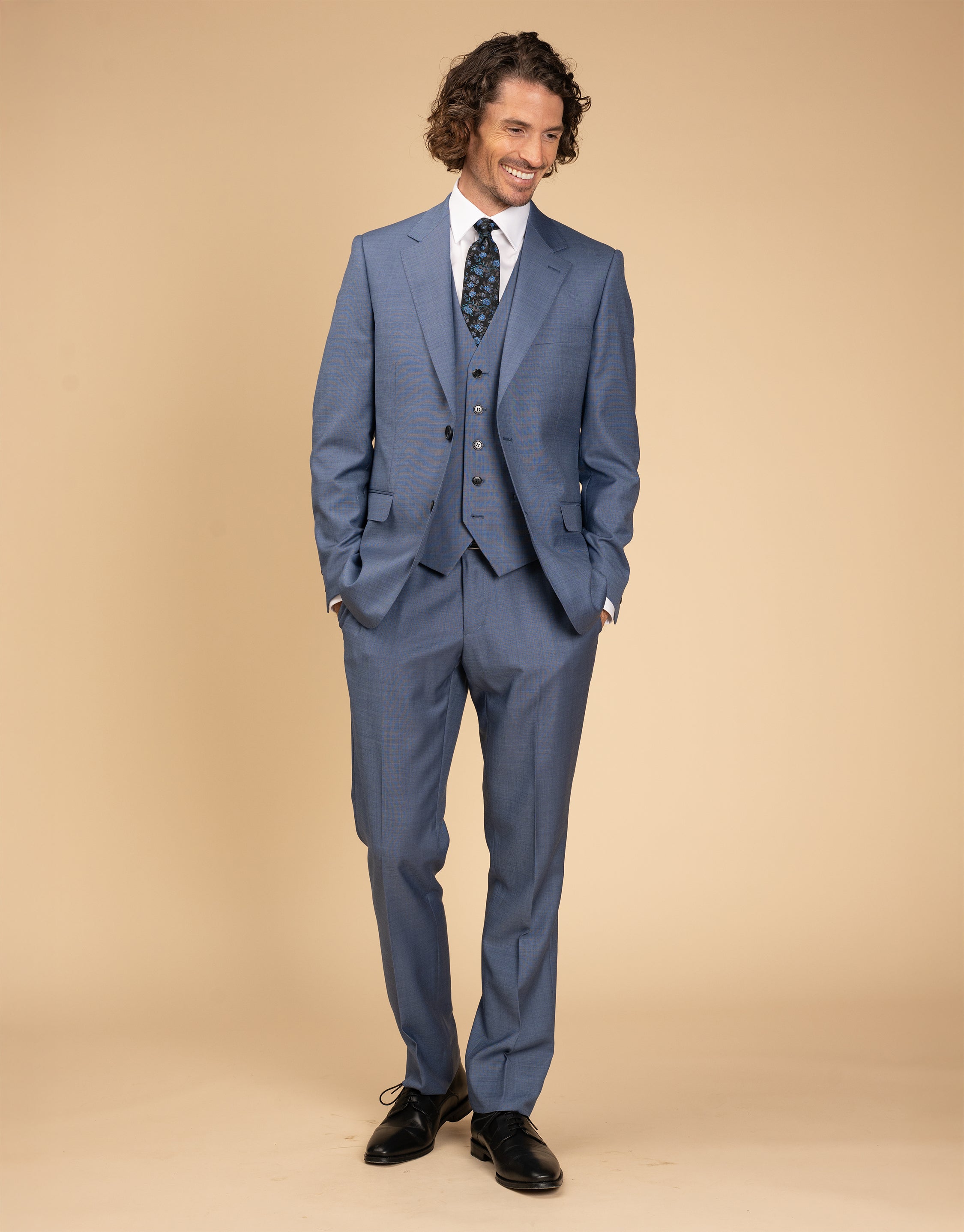 Hire Lautner Pale Blue Sharkskin Suit Trouser