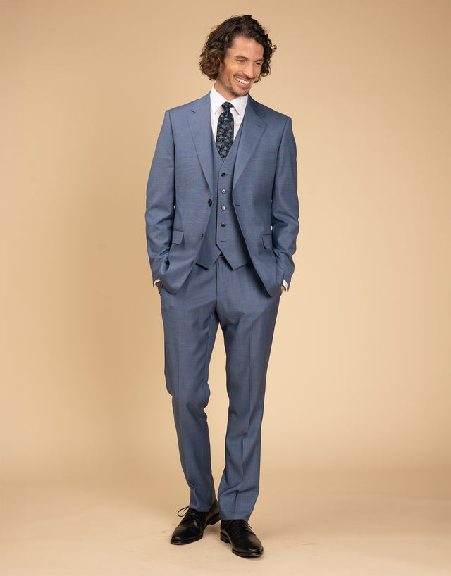 Lautner Pale Blue Sharkskin Suit Trouser