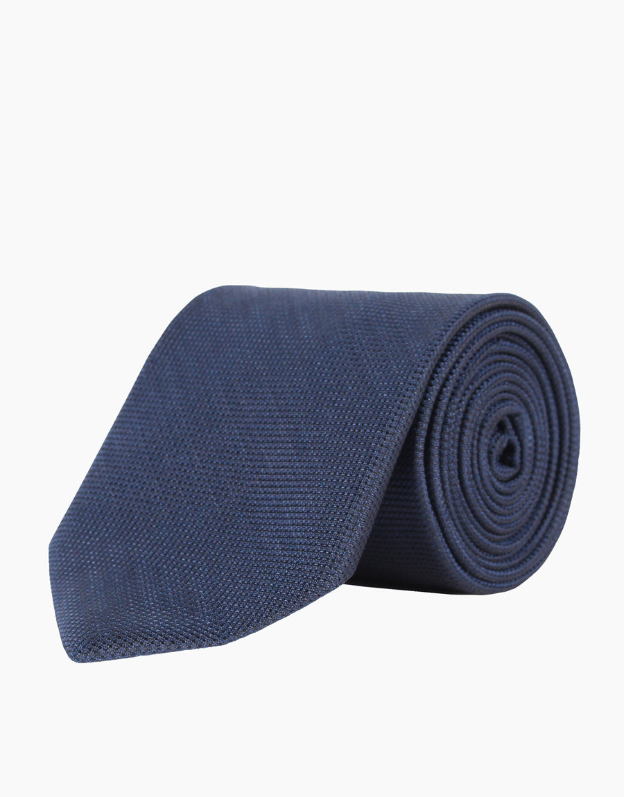 Hire Navy Textured Plain Silk Tie