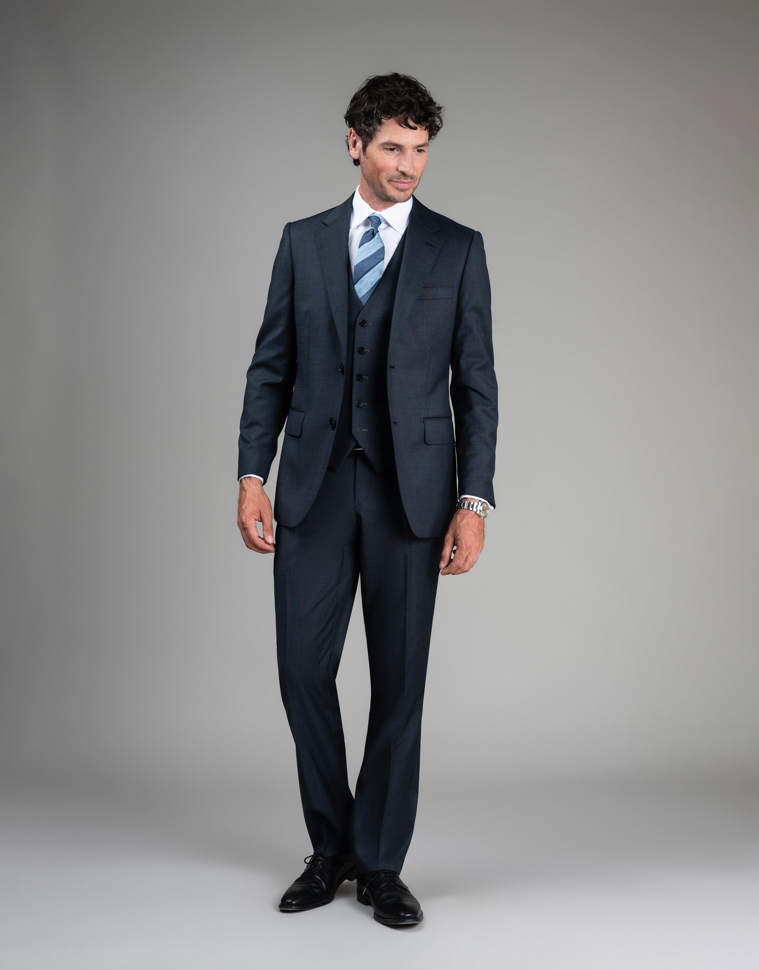 Churchill Steel Blue Nailhead Waistcoat