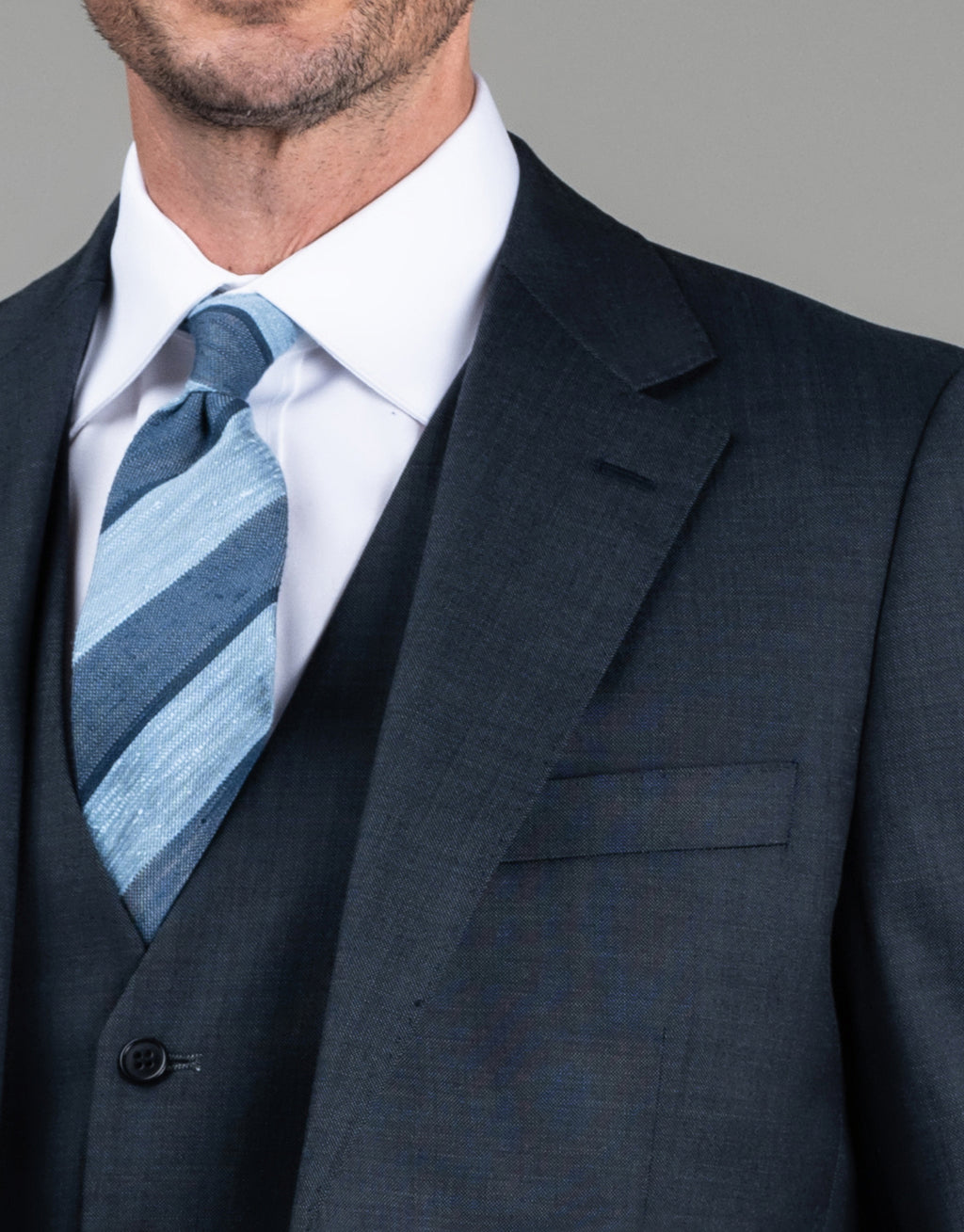 Cooper Steel Blue Nailhead Suit