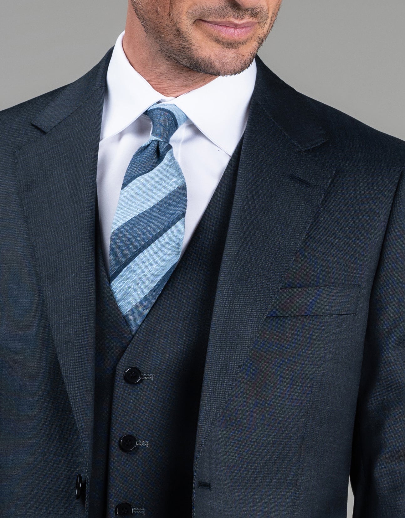 Cooper Steel Blue Nailhead Suit Jacket
