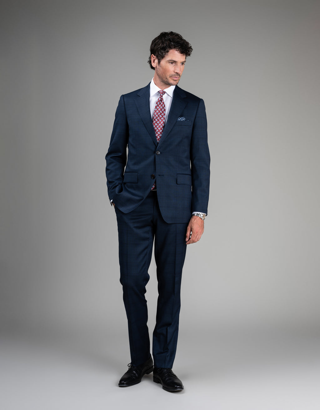 Cooper Blue Check Suit Jacket
