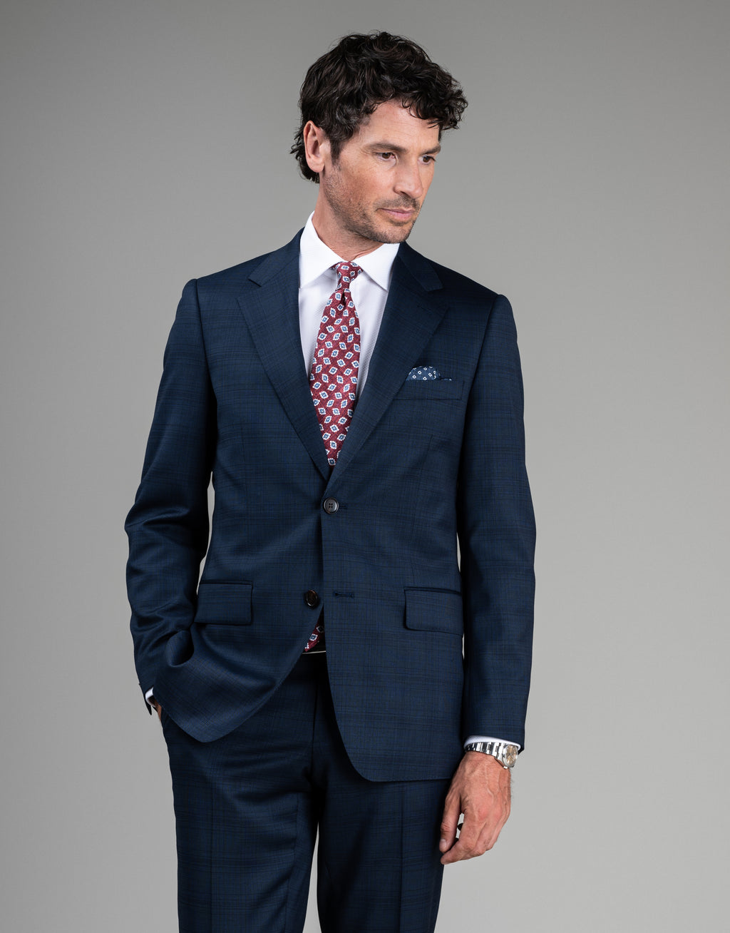 Cooper blue check suit