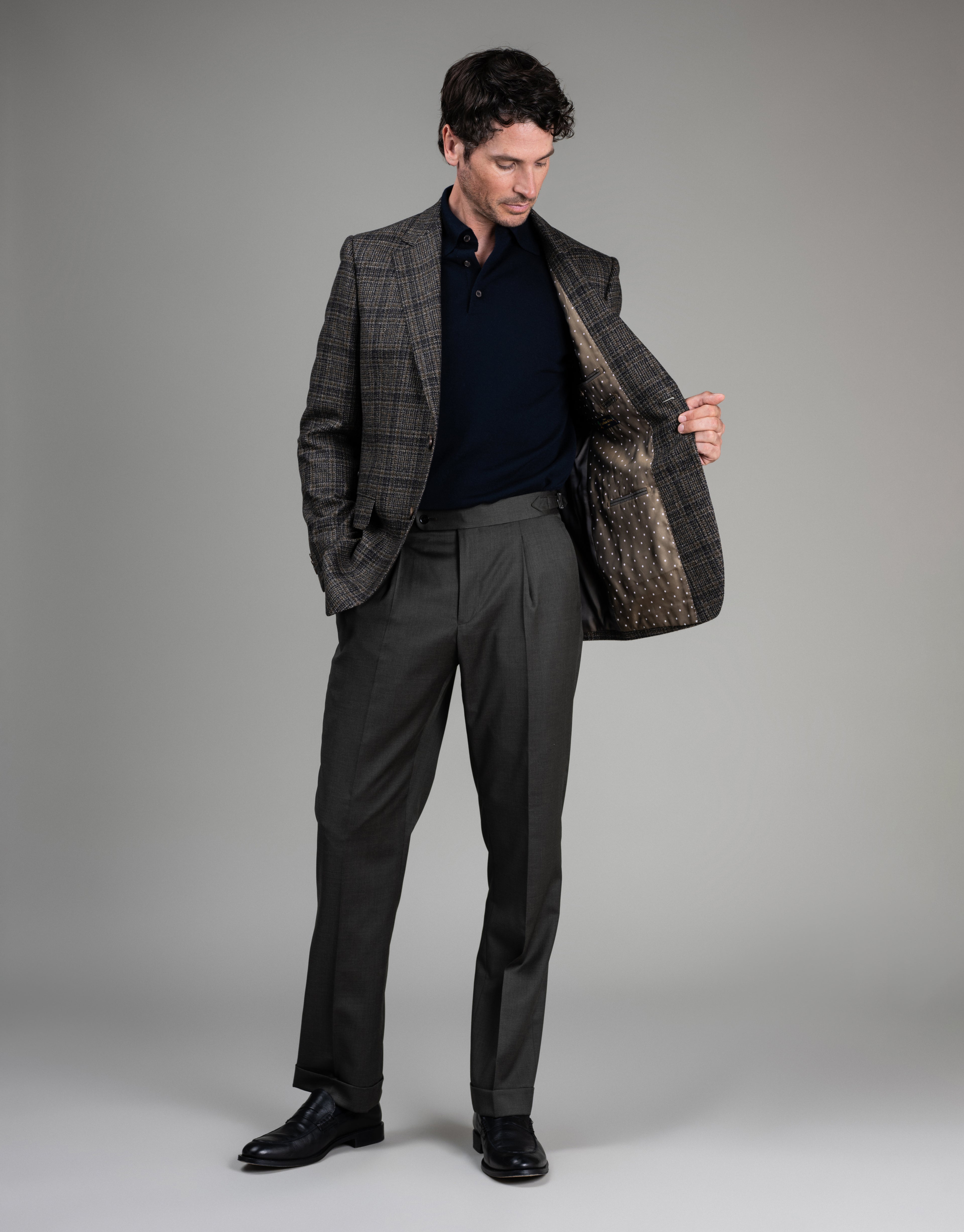 Cooper Olive Green & Navy Check Blazer