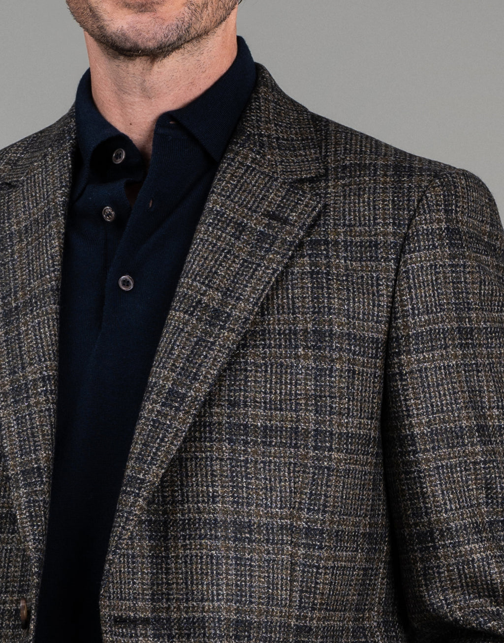 Cooper Olive Green & Navy Check Blazer