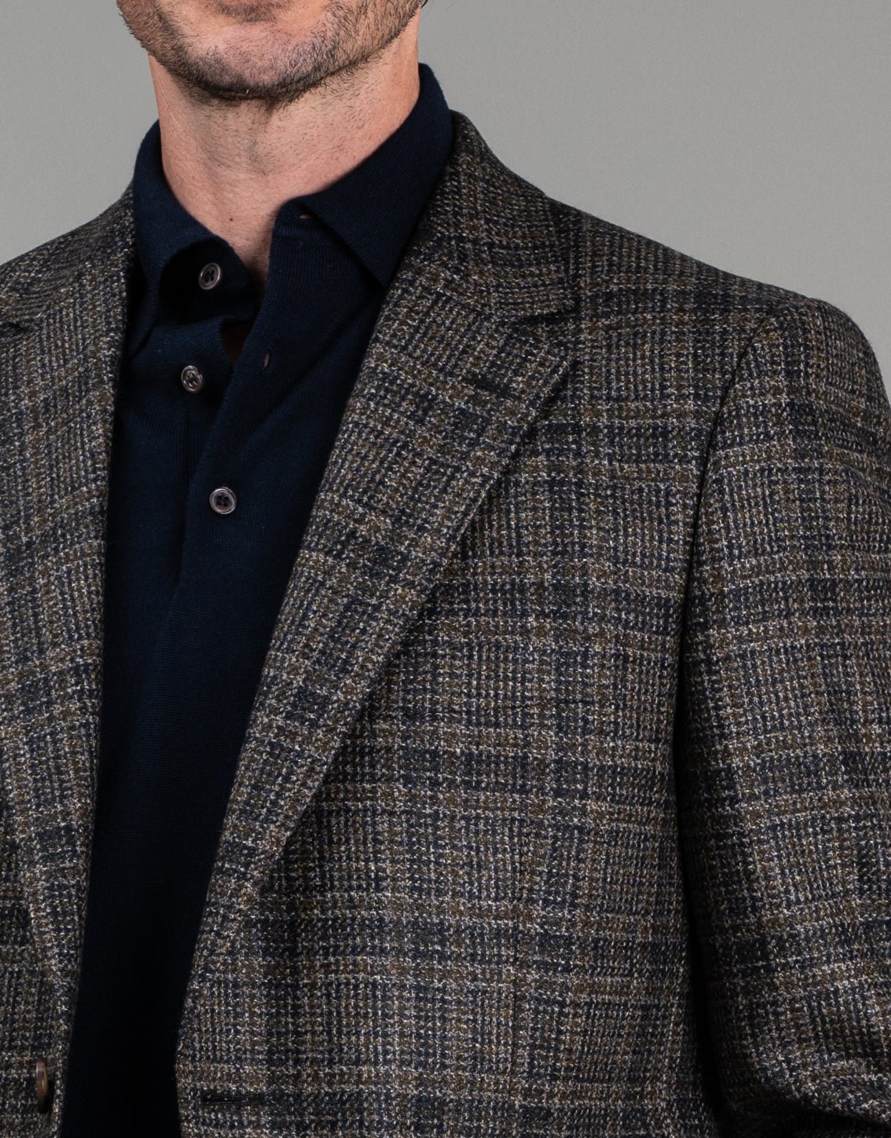 Cooper Olive Green & Navy Check Blazer