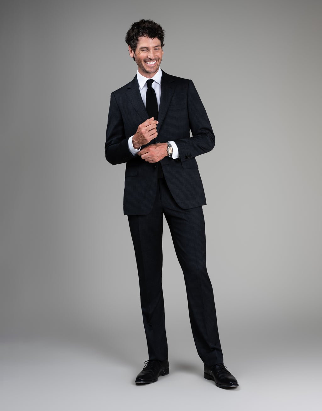 Cooper Charcoal Textured Check Suit Jacket