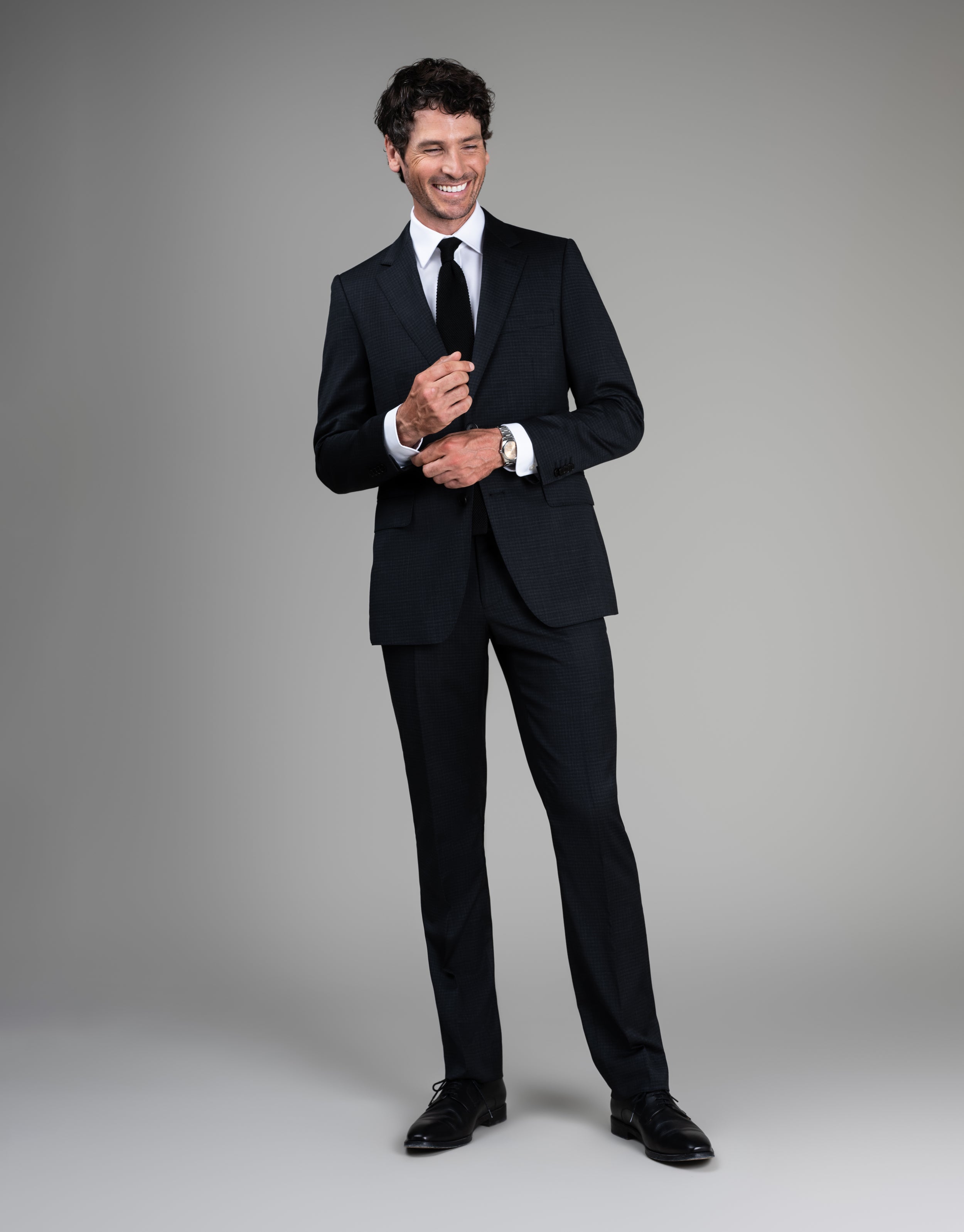 Cooper Charcoal Textured Check Suit Jacket