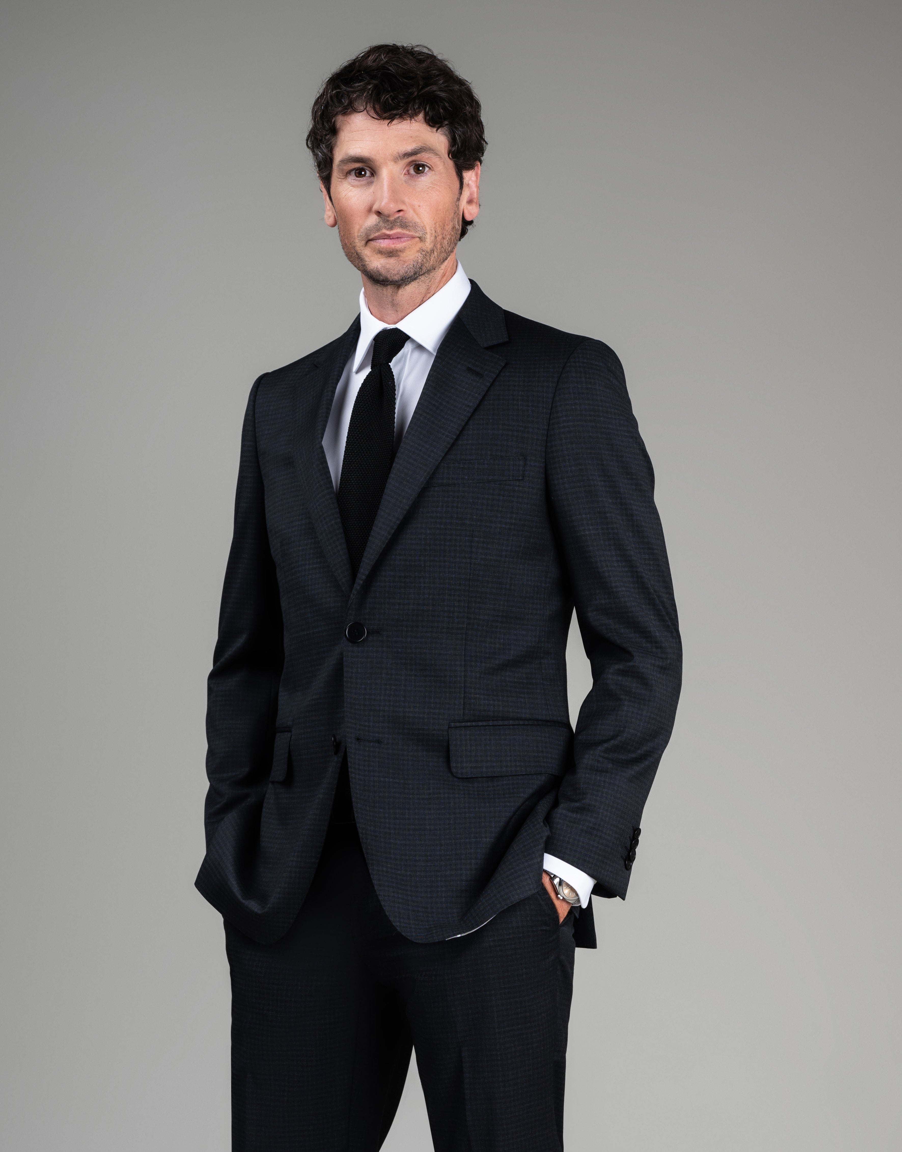 Cooper Charcoal Textured Check Suit