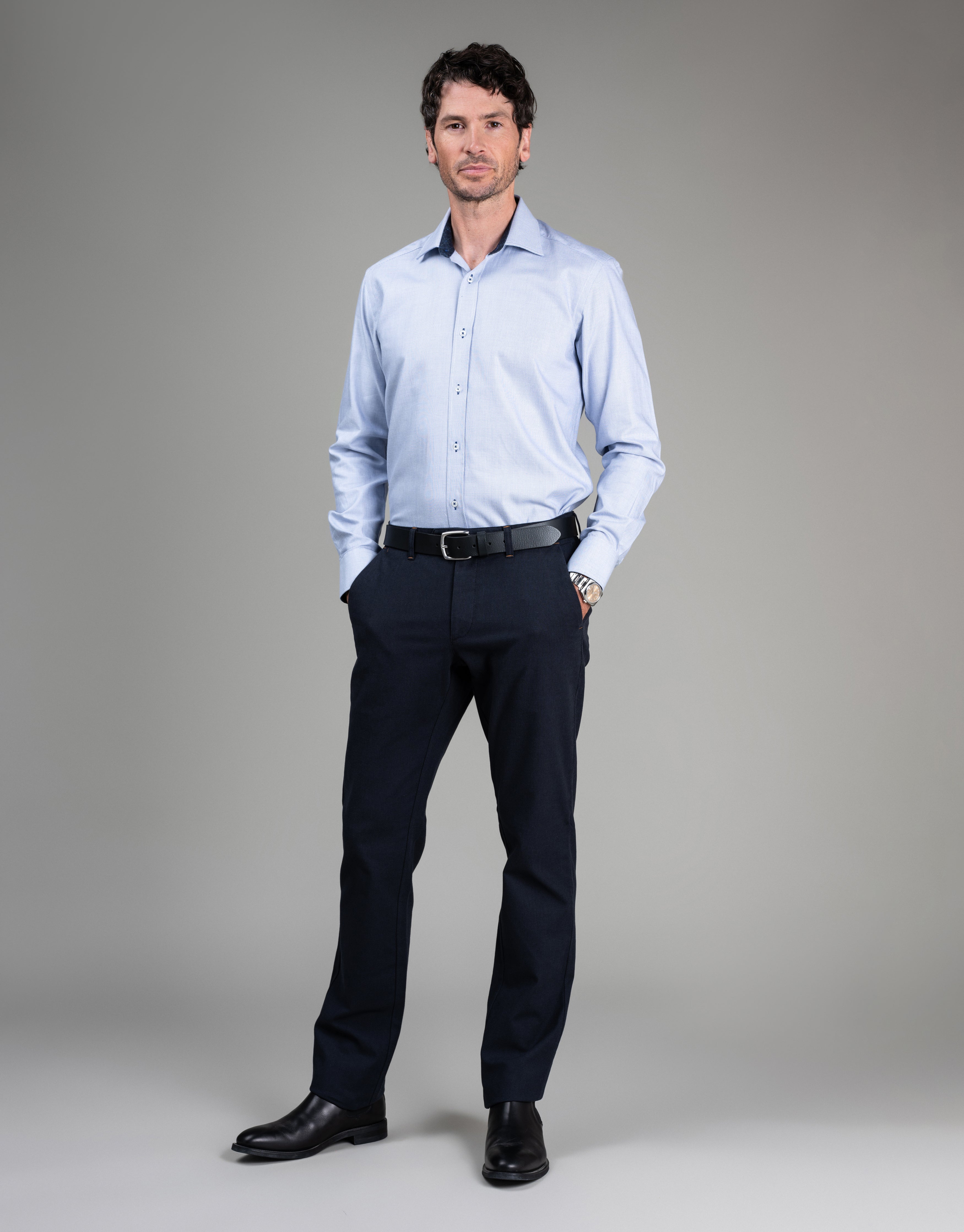 Tyler Navy Birdseye Chinos