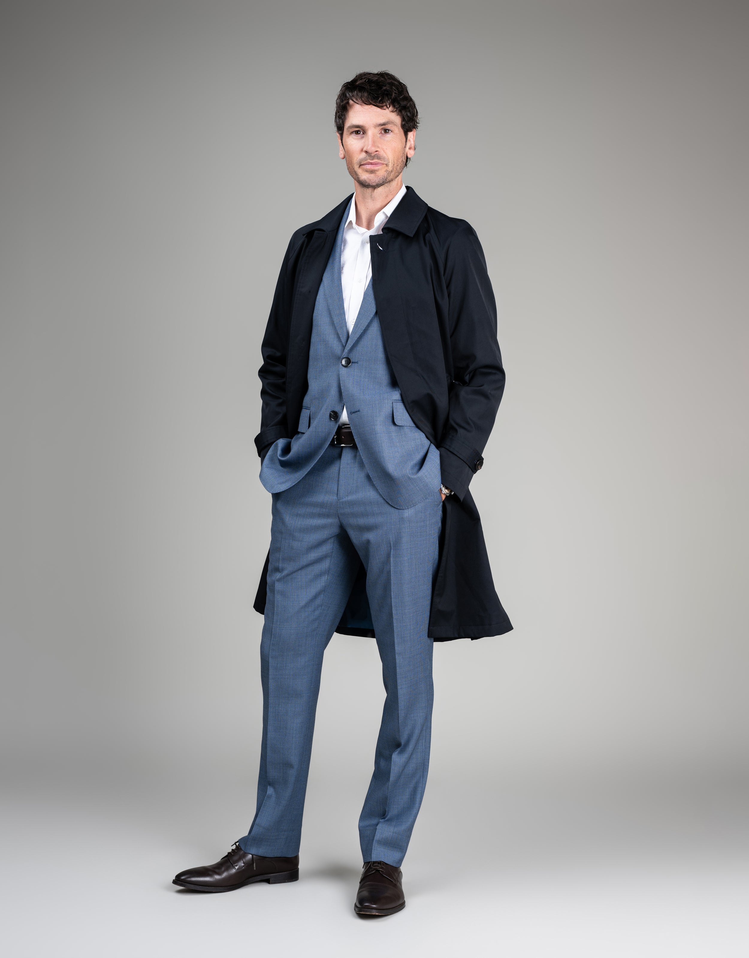 Cooper Slate Blue Birdseye Suit