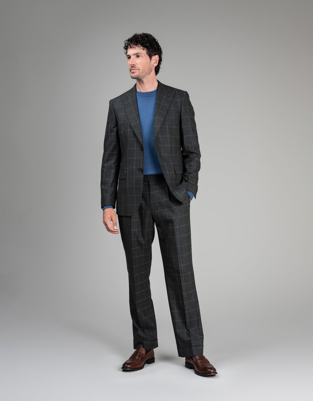Evans Dark Green Check Flannel Trouser