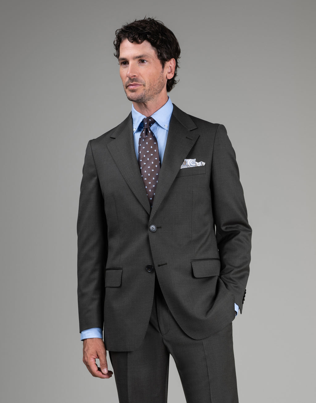 Cyprus Olive Green Twill Suit