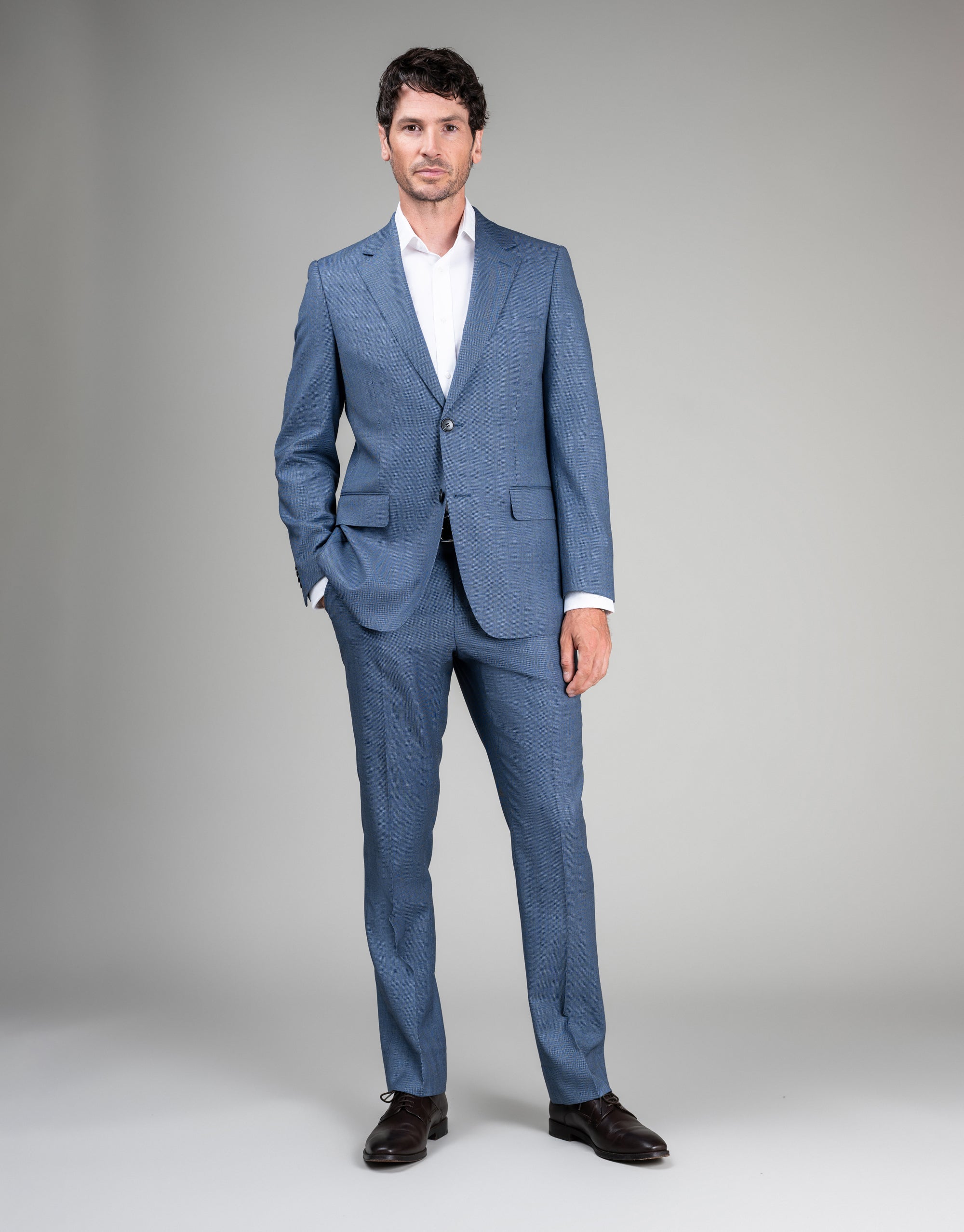 Cooper Slate Blue Birdseye Suit Jacket