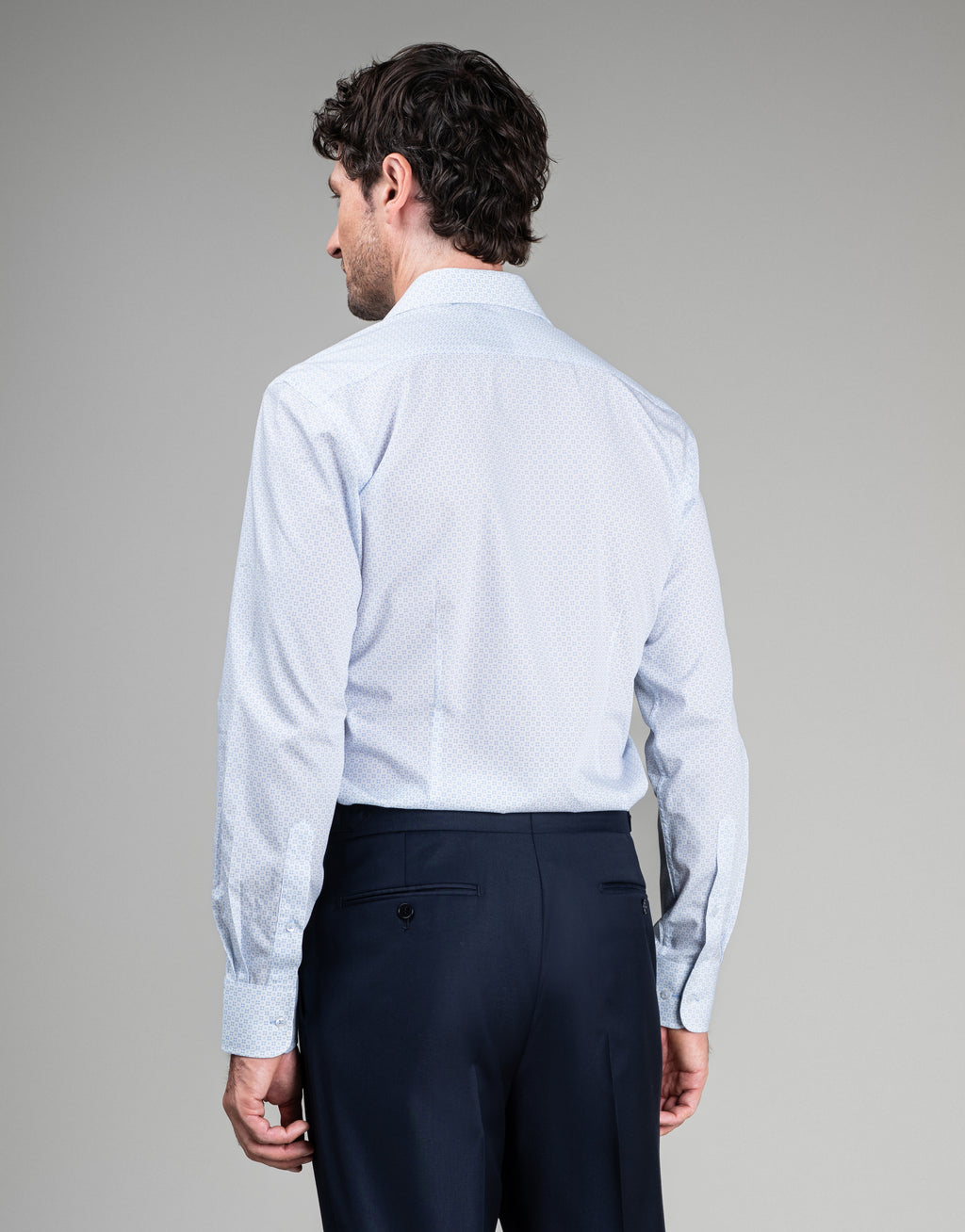 Barbican Light Blue & White Micro-design Shirt