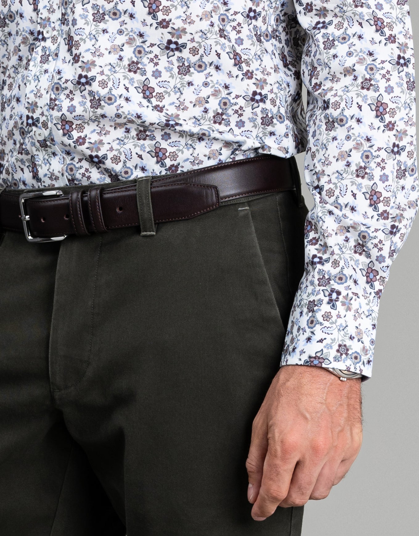 Barbican White Garden Floral Print Shirt