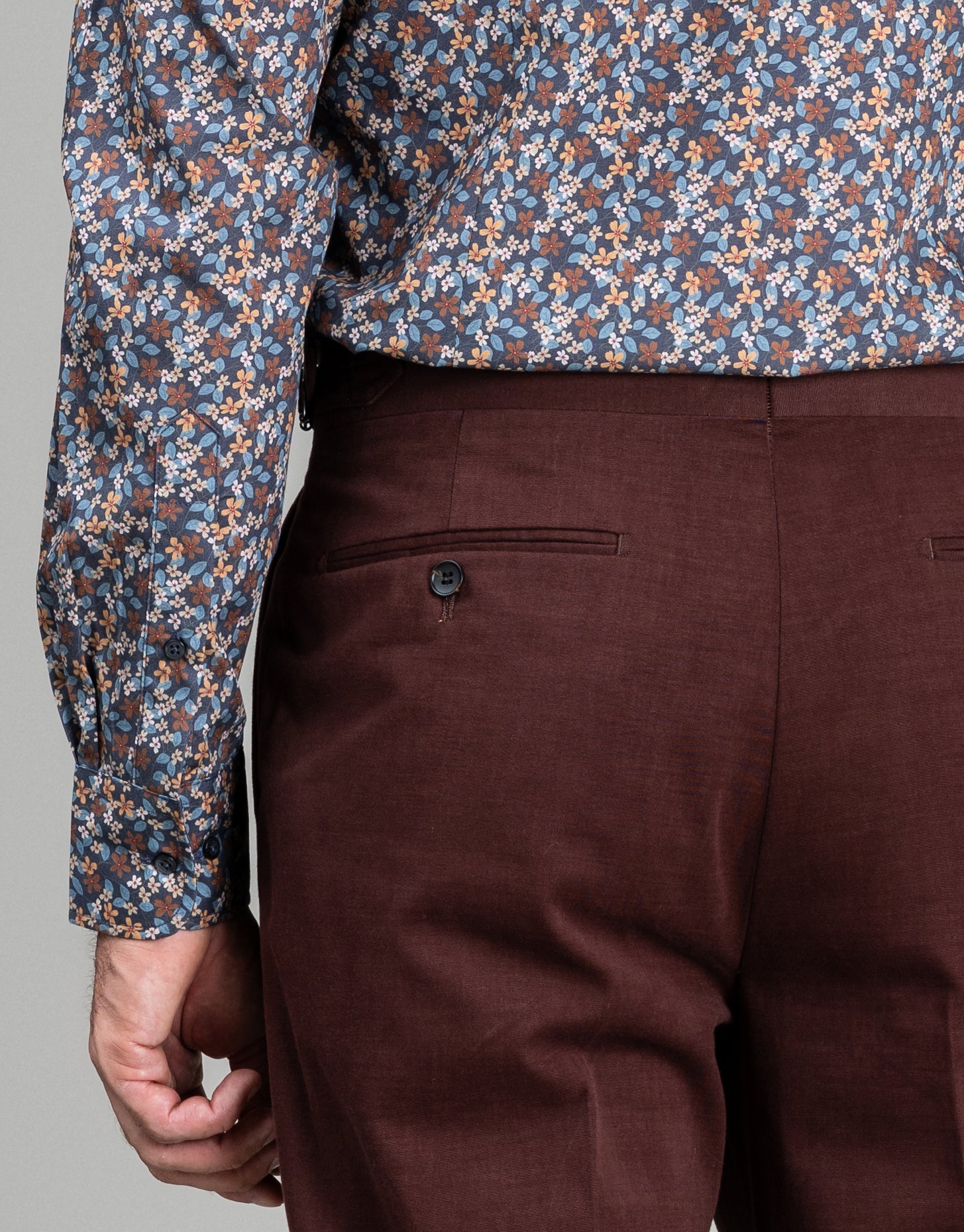 Ohope Indigo & Rust Floral Print Shirt