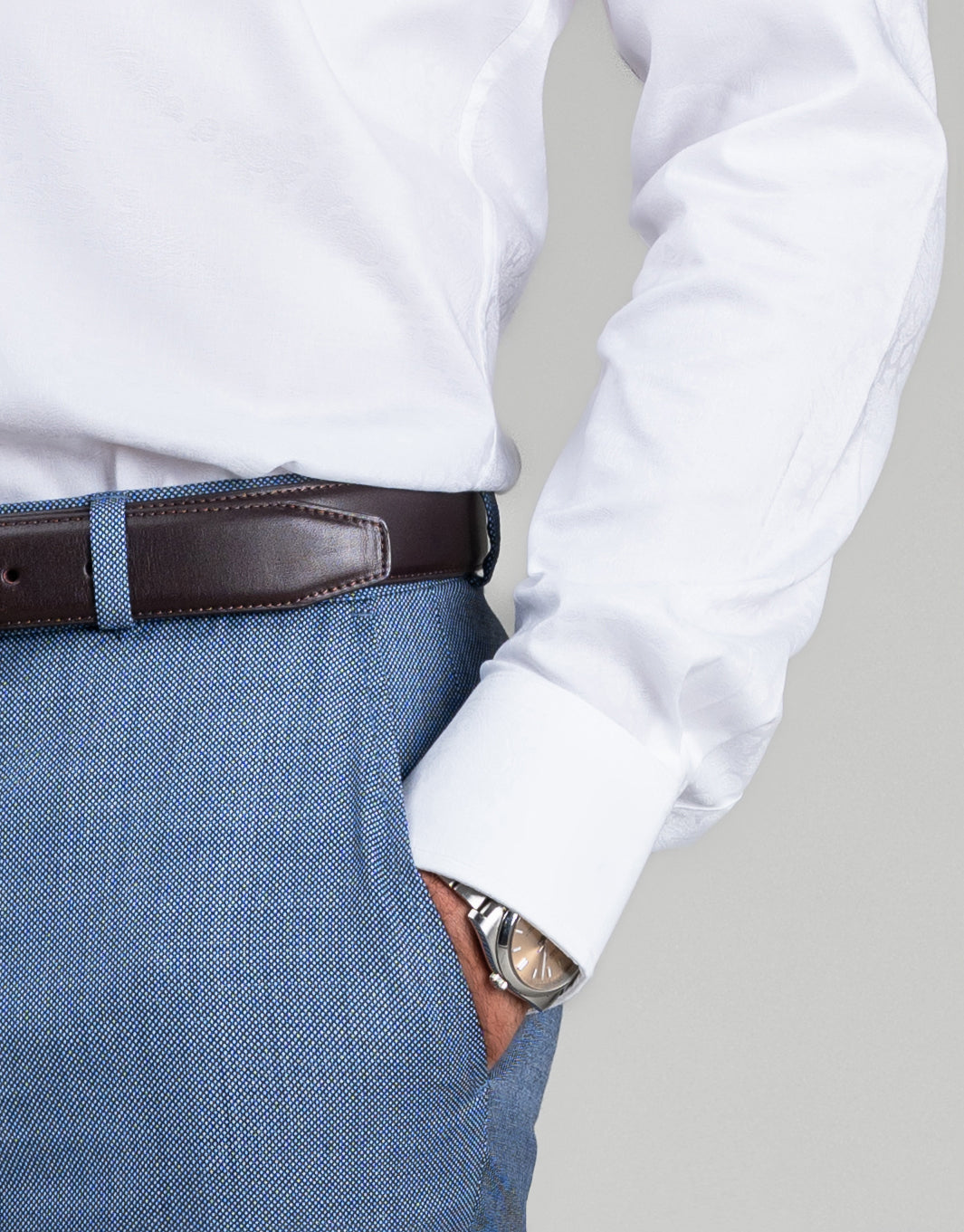 London White Paisley Jacquard Shirt