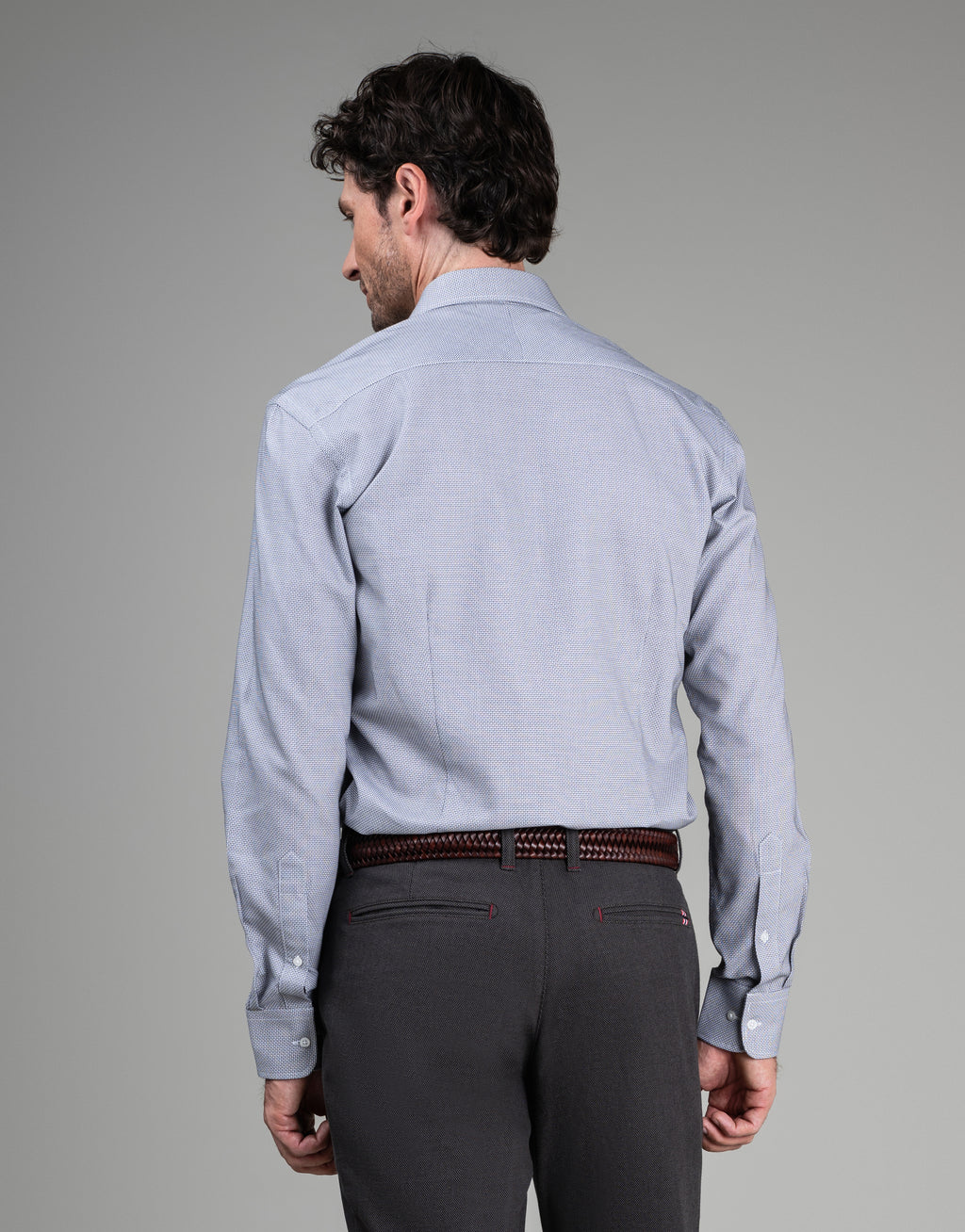 London Grey & Navy Textured Shirt