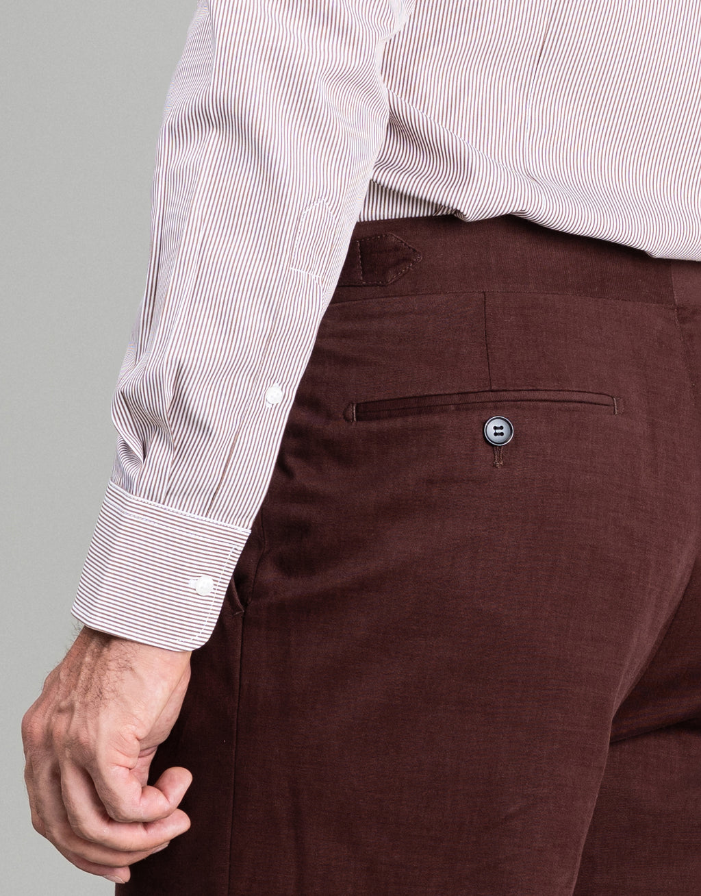 London Brown Pencil Stripe Shirt