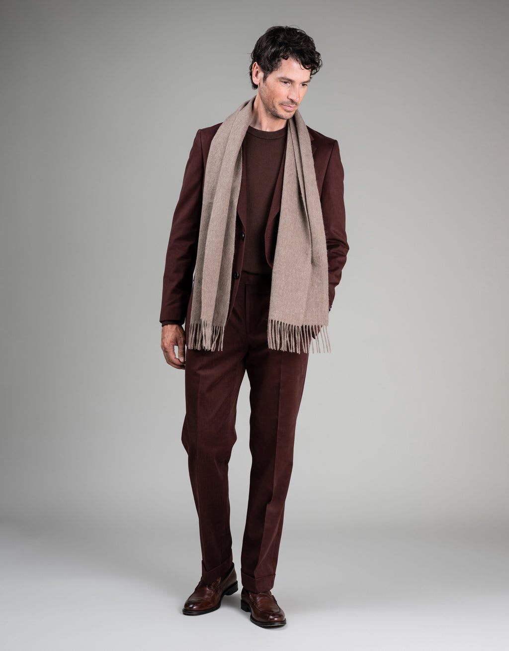 Naseby Mocha Brown Crew Neck Jersey