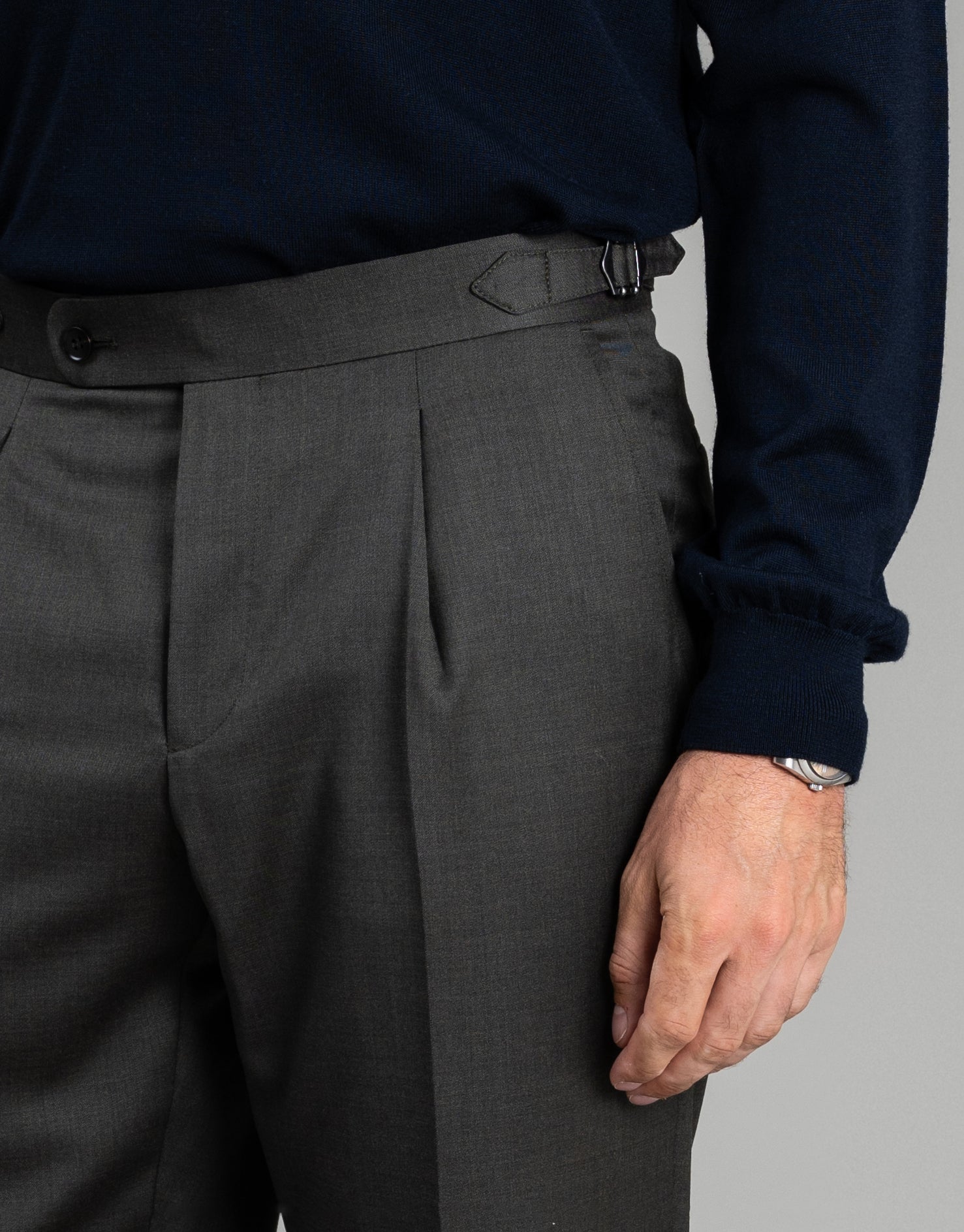 Evans Olive Green Twill Suit Trouser