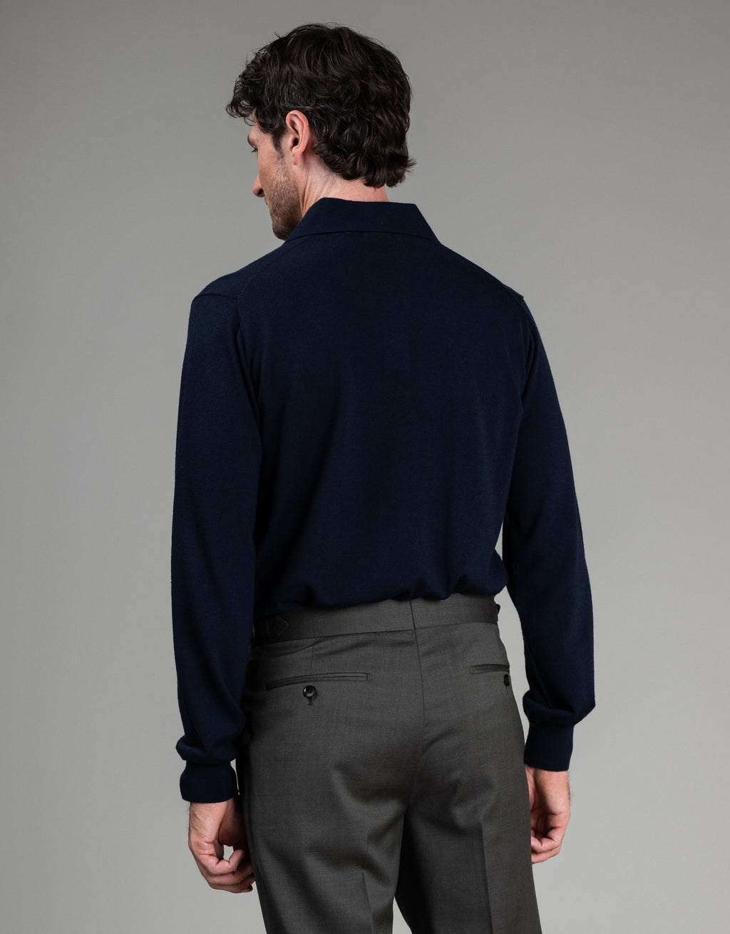 Haast Navy Merino Polo