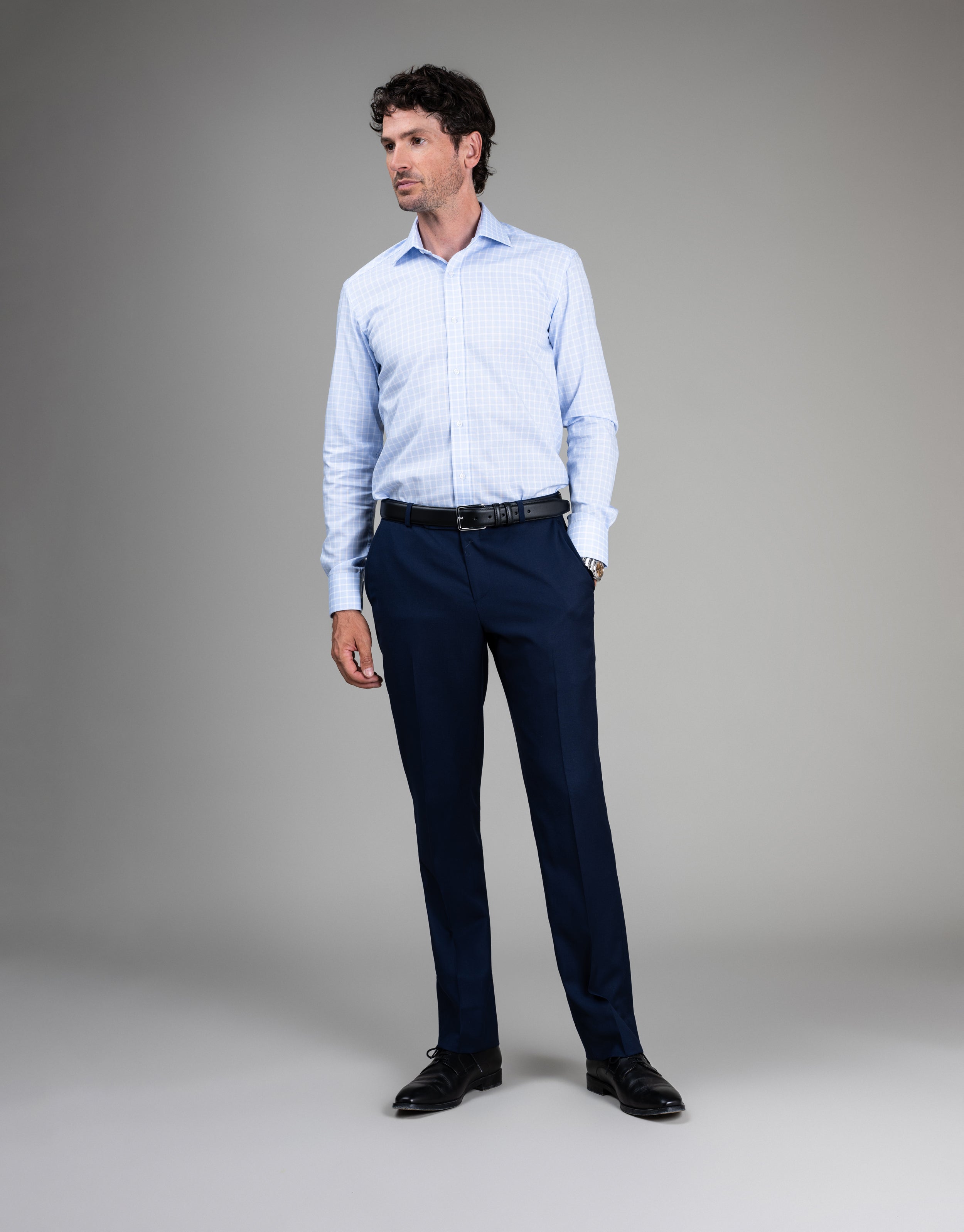 Cooper Navy Textured Two Trouser Suit