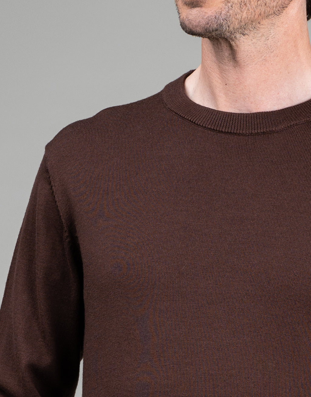 Naseby Mocha Brown Crew Neck Jersey