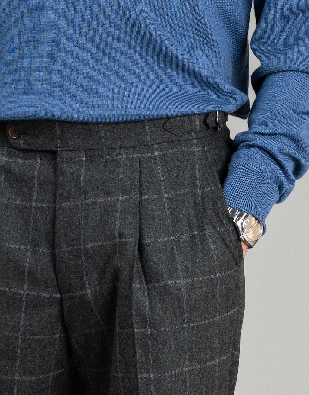 Lyon Dark Green Check Flannel Suit