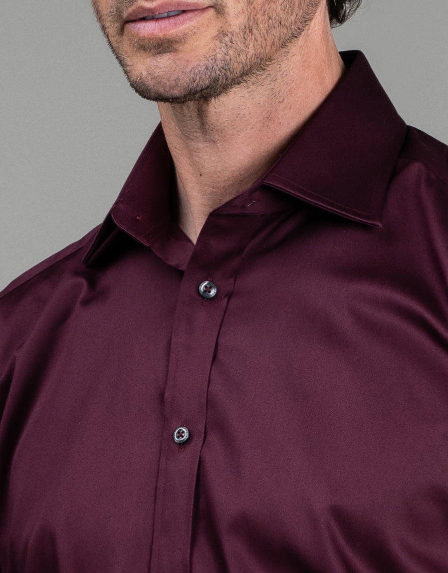 London Burgundy Sateen Shirt