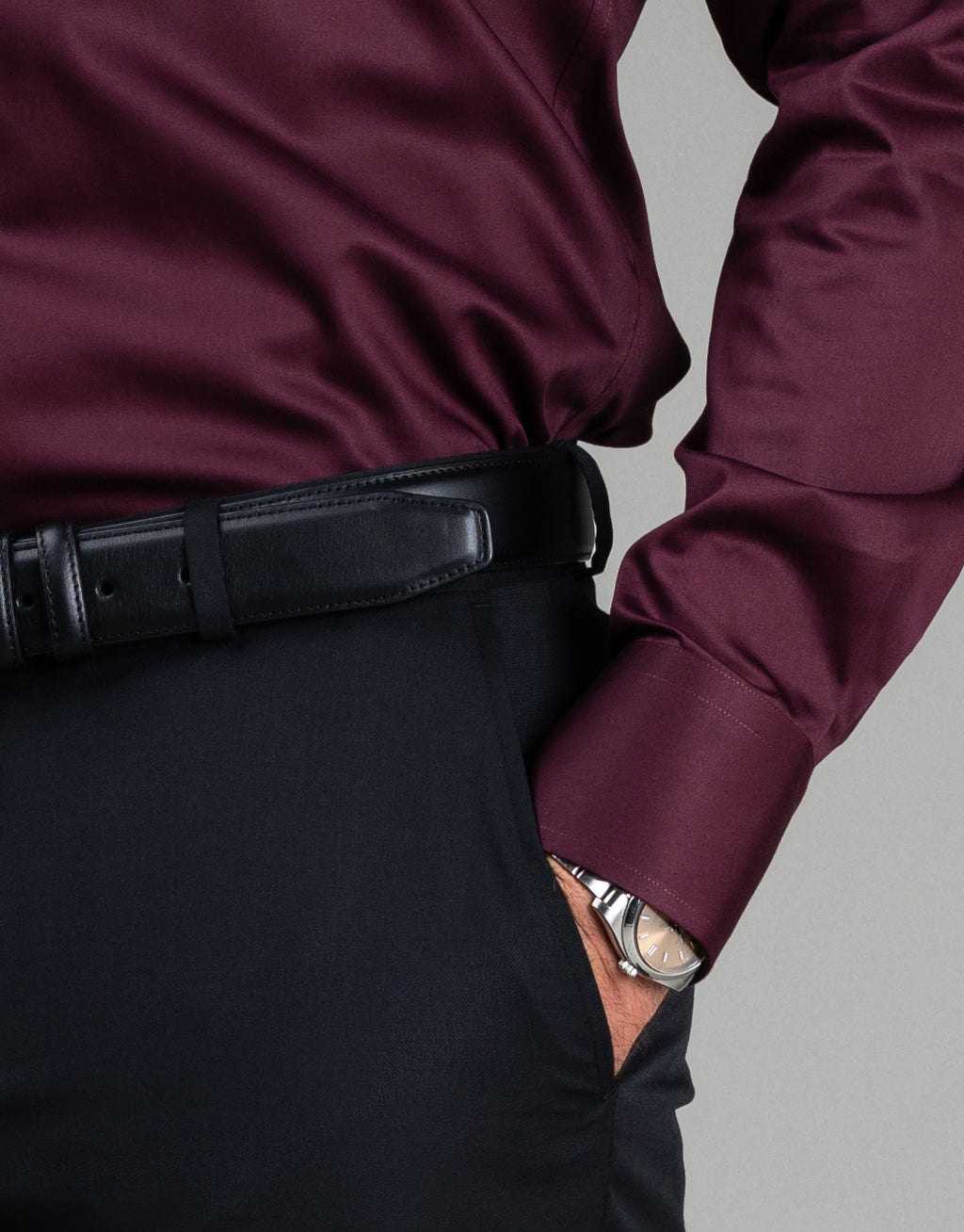 London Burgundy Sateen Shirt