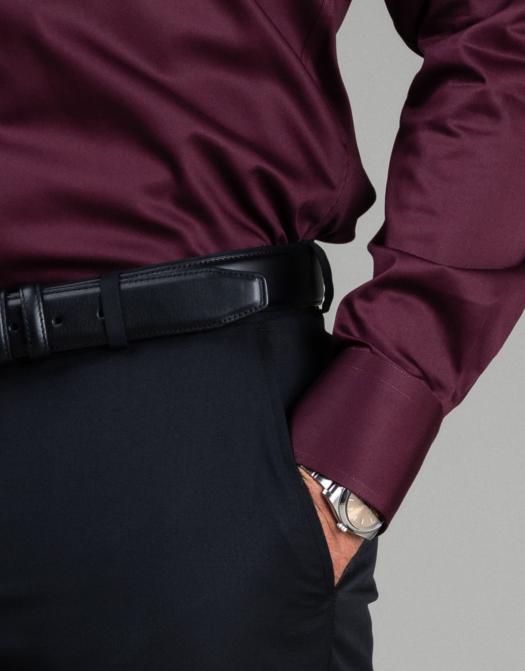 London Burgundy Sateen Shirt