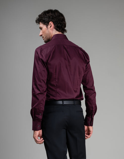 London Burgundy Sateen Shirt