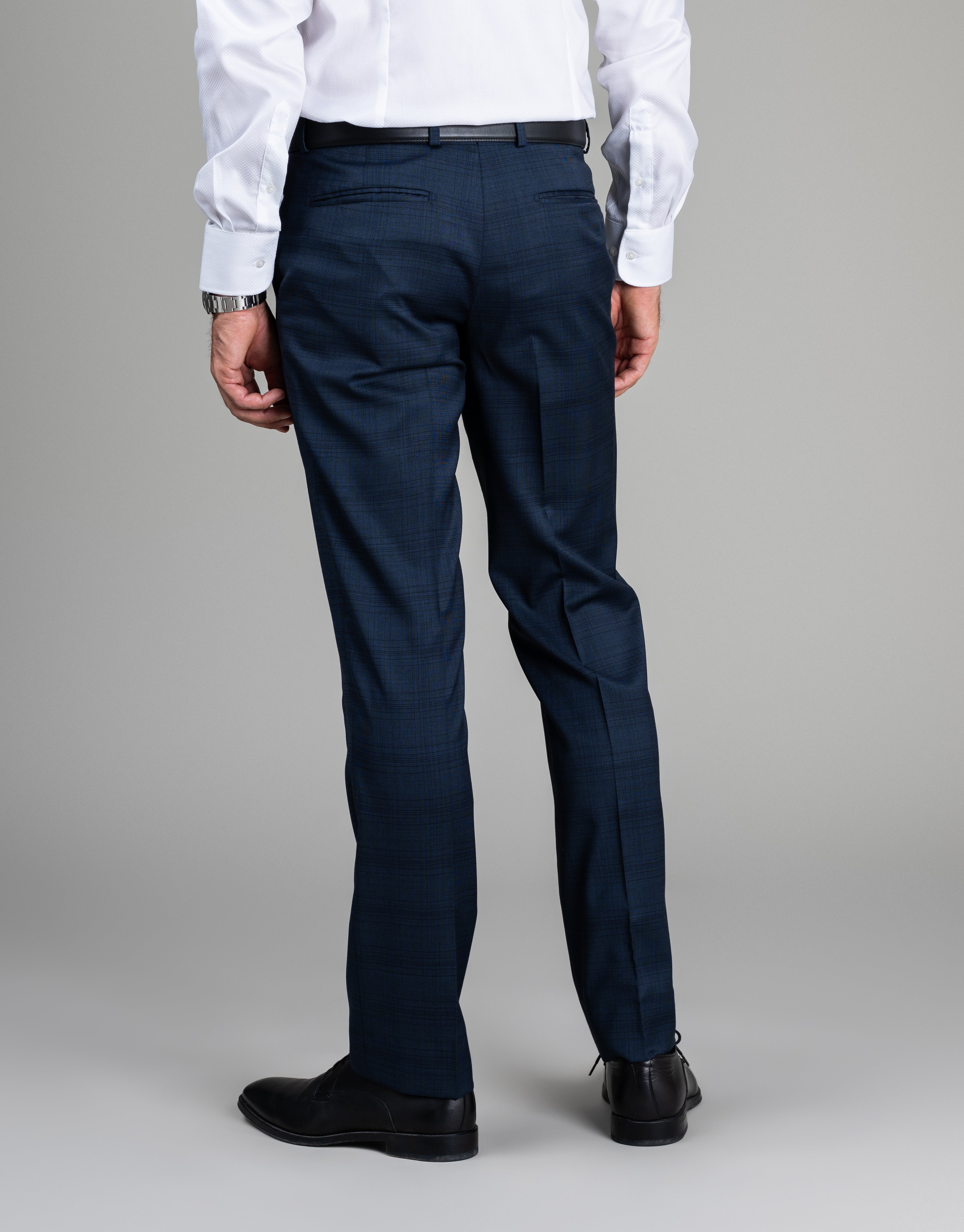 Lotus Blue Check Suit Trouser