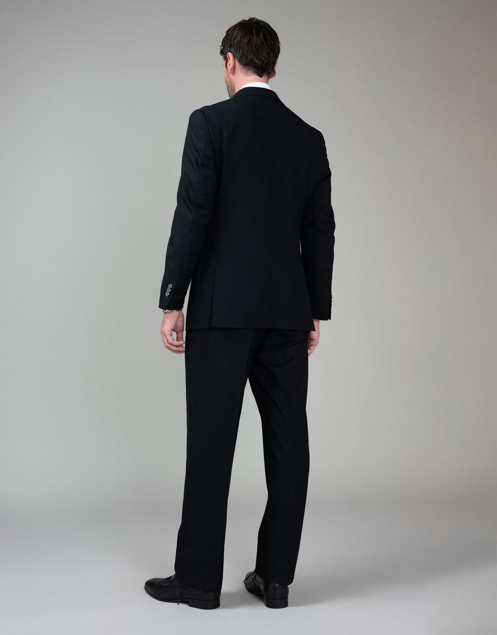 Doppio Jet Black Double Breasted Suit
